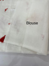 Soft Netkota saree with embroidery MSH298(2)White to Red