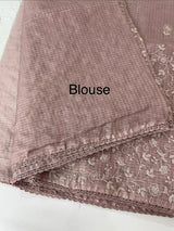 Soft kota checks saree with embroidery - MS7695 DustyMauve