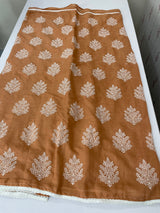 Semi linen saree with embroidery MLS834