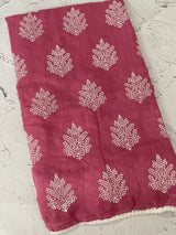 Semi linen saree with embroidery MLS834