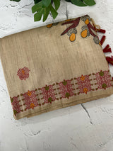 Kanta Handstitched Blended printed matka tussar silk saree MS15489