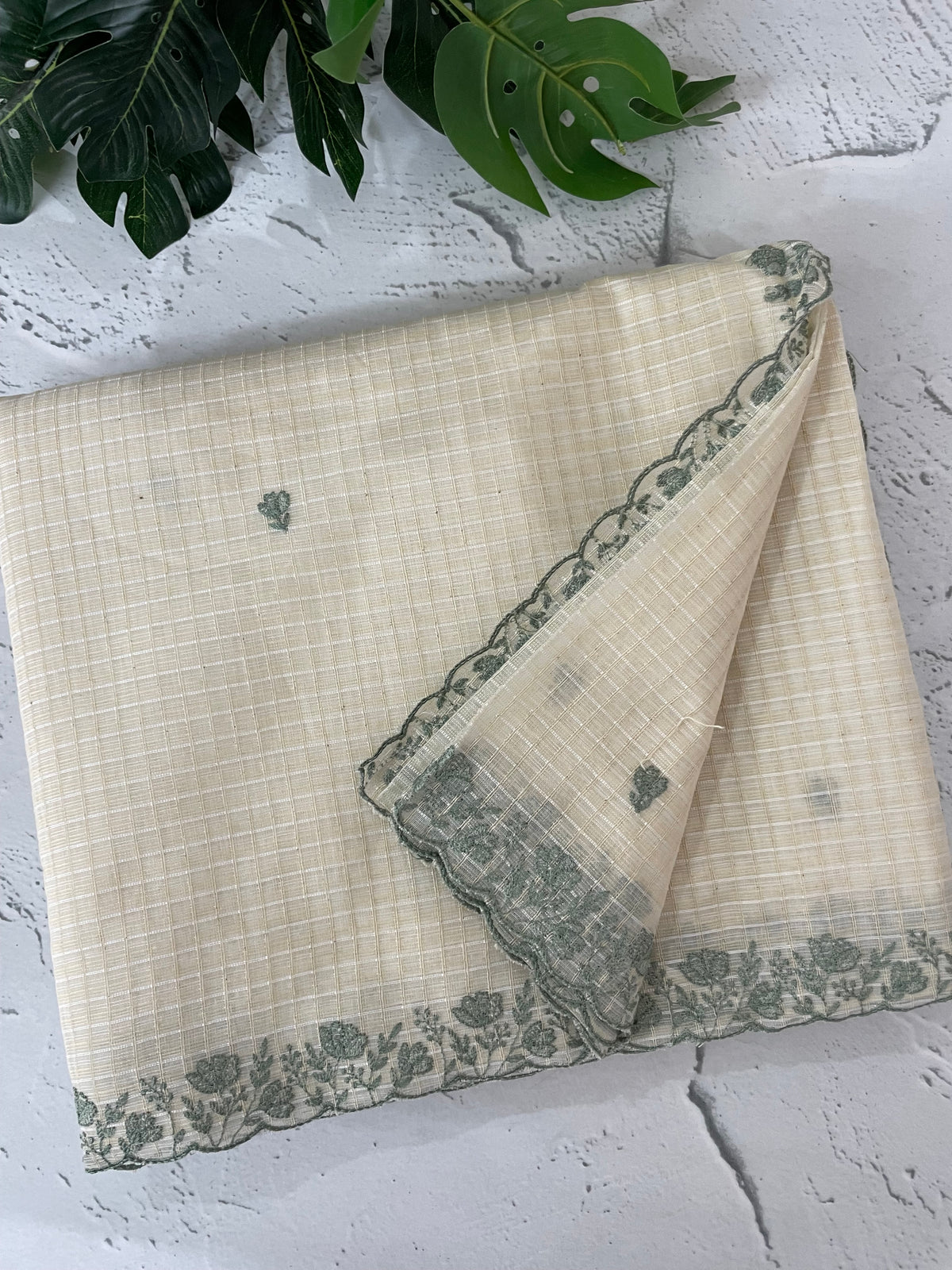 Kota Chanderi saree with embroidery borders - MNM221