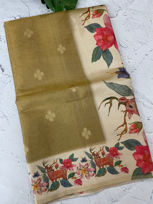 Soft Tissue silk mix semi silk saree with prints MSH3844 (4)