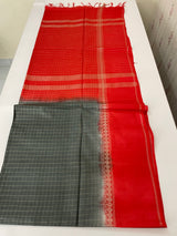 Bhagalpuri Semi tussar saree with contrast retta pattu borders and blouse -MS895(10)
