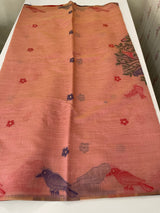 Jamdani silk Cotton Saree with thread weaving MSJ344 DustyPeachPink