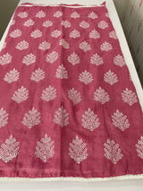 Semi linen saree with embroidery MLS834