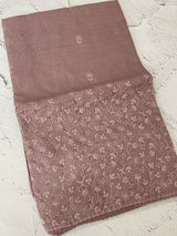 Soft kota checks saree with embroidery - MS7695 DustyMauve