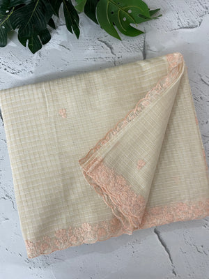 Kota Chanderi saree with embroidery borders - MNM221