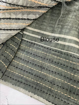 Kanta Handstitched Blended printed matka tussar silk saree MS15489