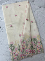 Mul chanderi embriodery saree with scalloped borders MSH176