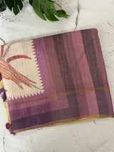Soft Printed Blended matka tussar silk saree- MMT467