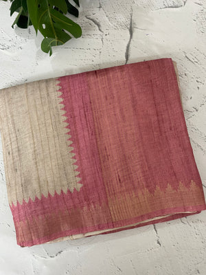 Soft Blended matka tussar silk saree- MMT434