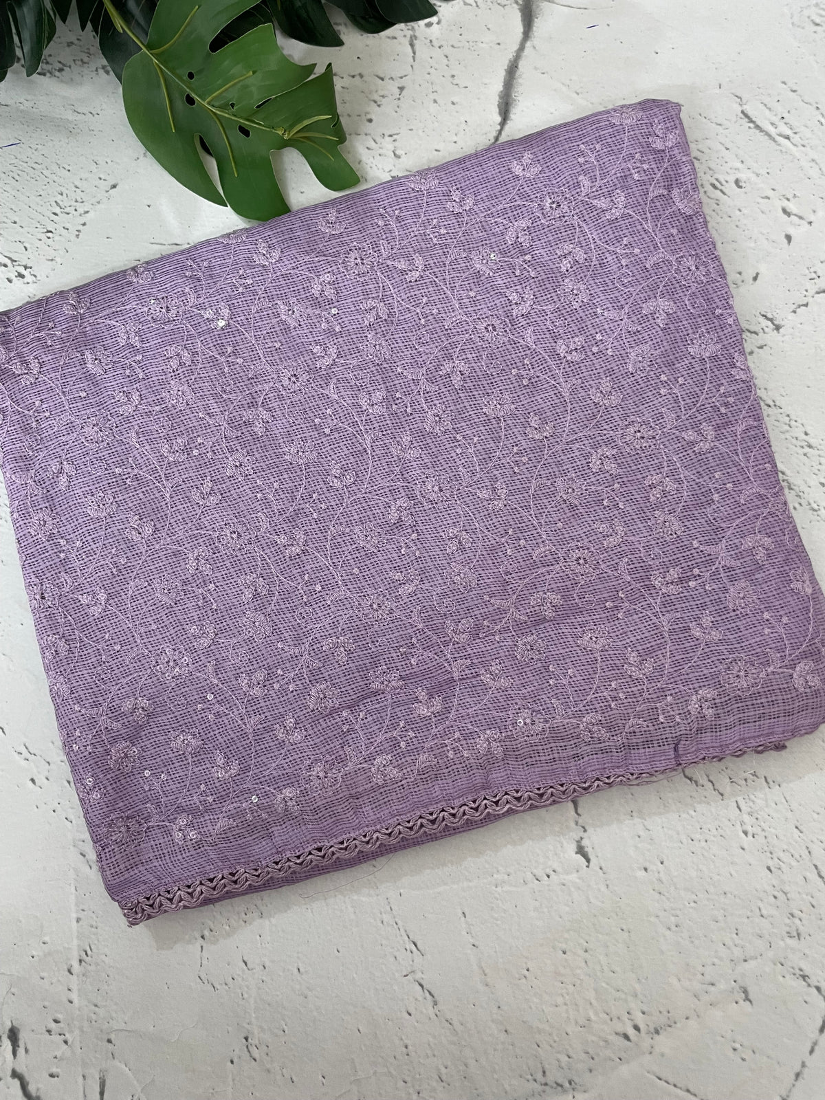 Soft kota checks saree with embroidery - MS7695 DustyMauve