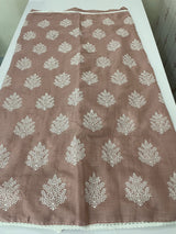 Semi linen saree with embroidery MLS834