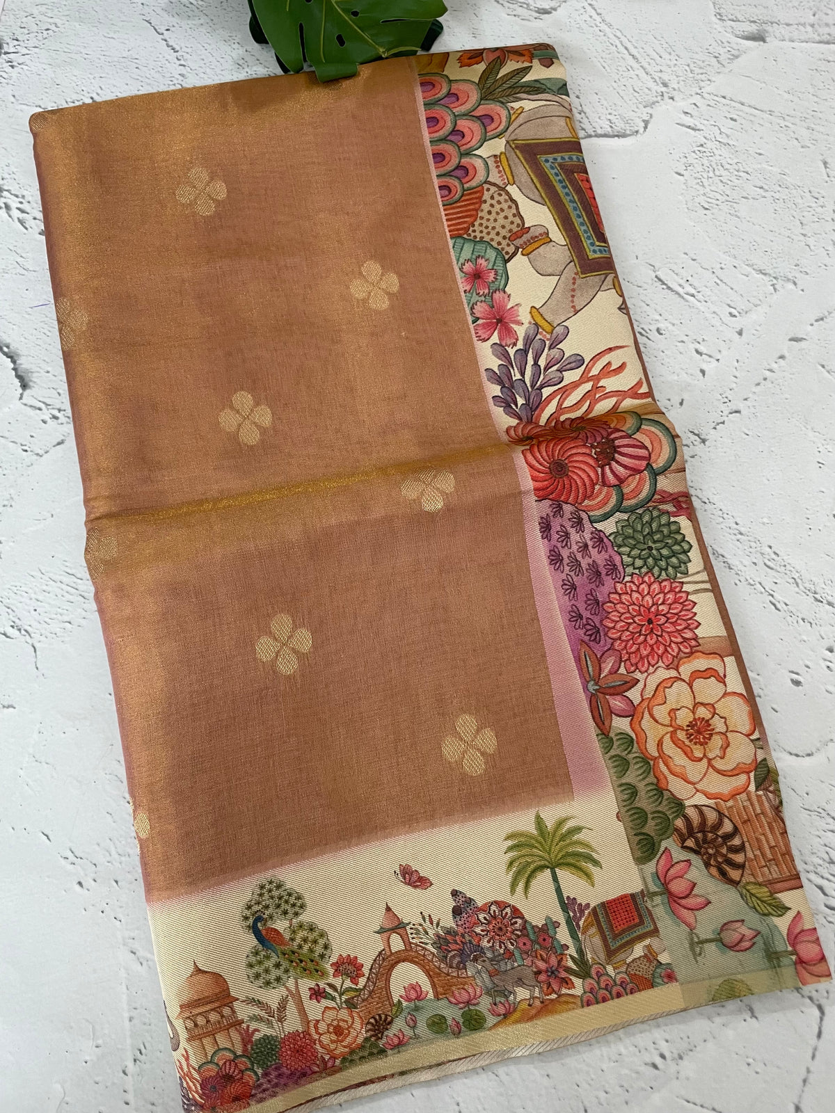 Soft Tissue silk mix semi silk saree with prints MSH3844(6)