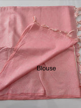 Semi tussar saree with thread work MTS1001 - Offwhite to PeachPink