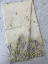 Mul chanderi embriodery saree with scalloped borders MSH176