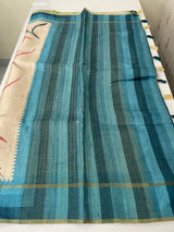 Soft Printed Blended matka tussar silk saree- MMT467