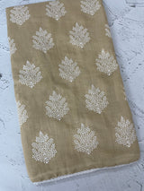 Semi linen saree with embroidery MLS834