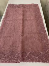 Soft Crush Organza-Chiffon saree with embroidery and cutdana work - MOS5785