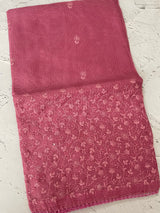 Soft kota checks saree with embroidery - MS7695 DustyMauve