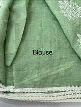 Semi linen saree with embroidery MLS834