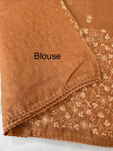 Soft kota checks saree with embroidery - MS7695 DustyMauve