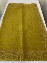 Soft Crush Organza-Chiffon saree with embroidery and cutdana work - MOS5785