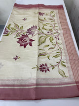 Kanta Handstitched Blended tussar silk saree MS15488