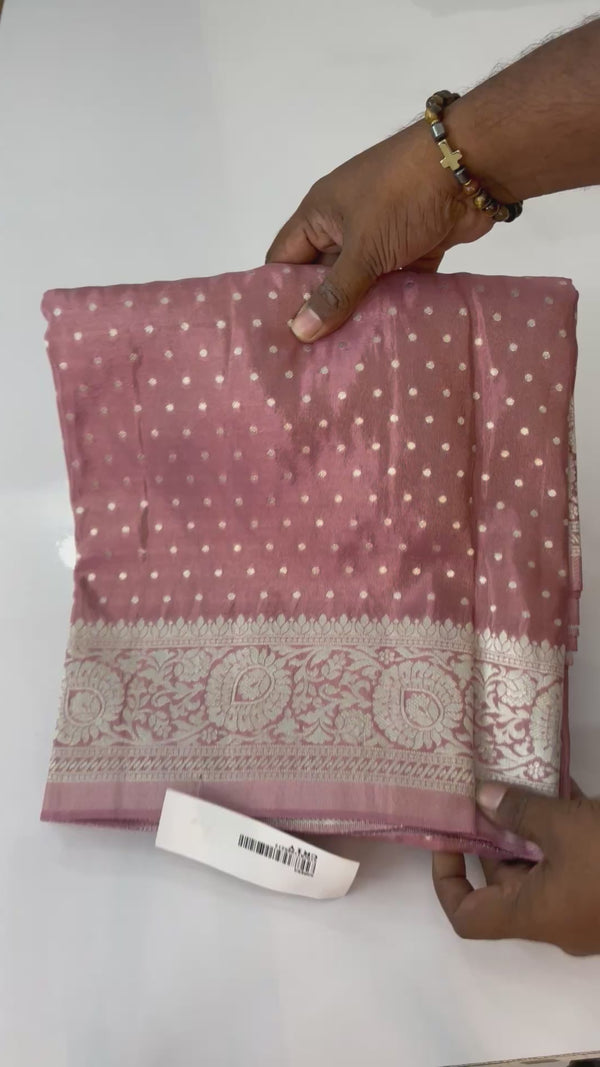 Banarasi tissue Georgette saree SYACRIY Dusty Pink