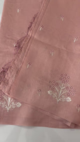 Cutwork blended tussar saree SJCV41 PinkPeach