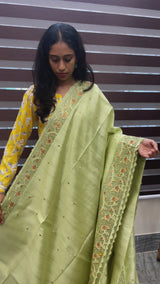 Cutwork semi Tussar saree MSTS358