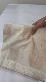 Blended tussar saree with embriodery - MS8665 Cream