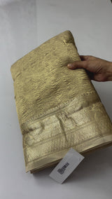 Light Golden crush tissue saree MBCT403