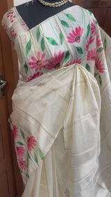Soft semi silk saree with digital prints and zari weaving MSR690