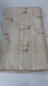 Blended tussar saree with embriodery - MS8665 Cream