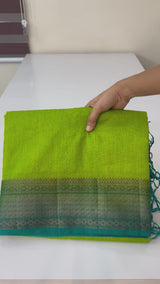 Jute silk sarees with contrast pallu & blouse MJL396