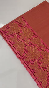 Cutwork semi tussar saree MSTS361