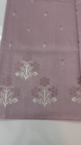 Cutwork blended tussar saree SJCV42 PastelMauve