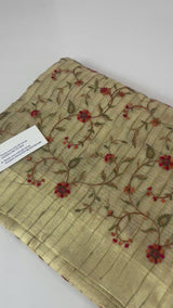 Tissue silk saree with embriodery MTTS89