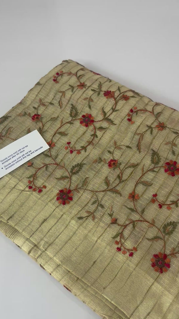 Tissue silk saree with embriodery MTTS89