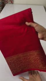 Soft dola silk saree with brocade blouse MDLS213 Red