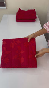 Netkota saree with applique work MS81788 - Red