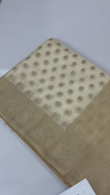 Organza banaras soft silk saree with zari buttas MS8144