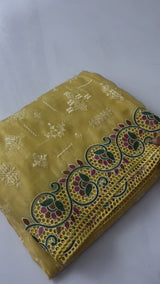 Chinnon Saree with cutwork- MCCR211 SunshineYellow