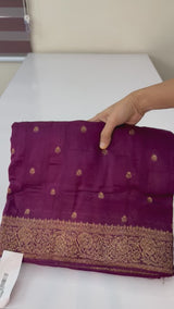 Banarasi Tussar Georgette Saree with brocade blouse - MS44376 Wine