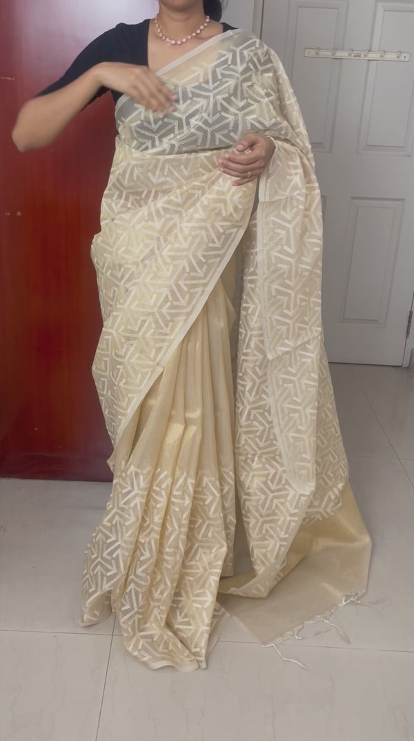 LYKA - Embroidered Tissue silk saree MTSS62