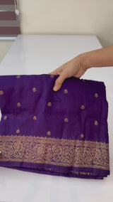 Banarasi Tussar Georgette Saree with brocade blouse - MS44376 Purple