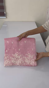 Tissue Organza saree with embroidery, pearl and cutdana work MS15207