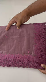 Blended tussar saree with cutwork - MSHK